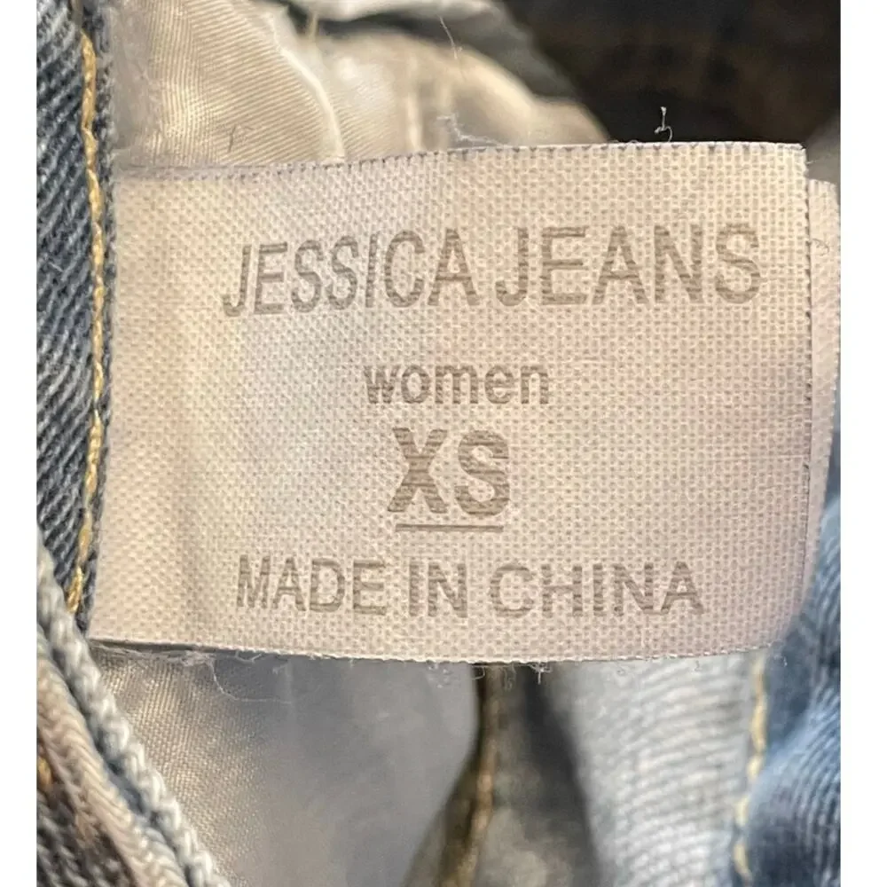 Jessica Jeans Distressed Blue Denim Shorts Size XS‎